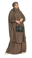 Two Piece Knee Length Jilbab Set - Classic Earthy Brown